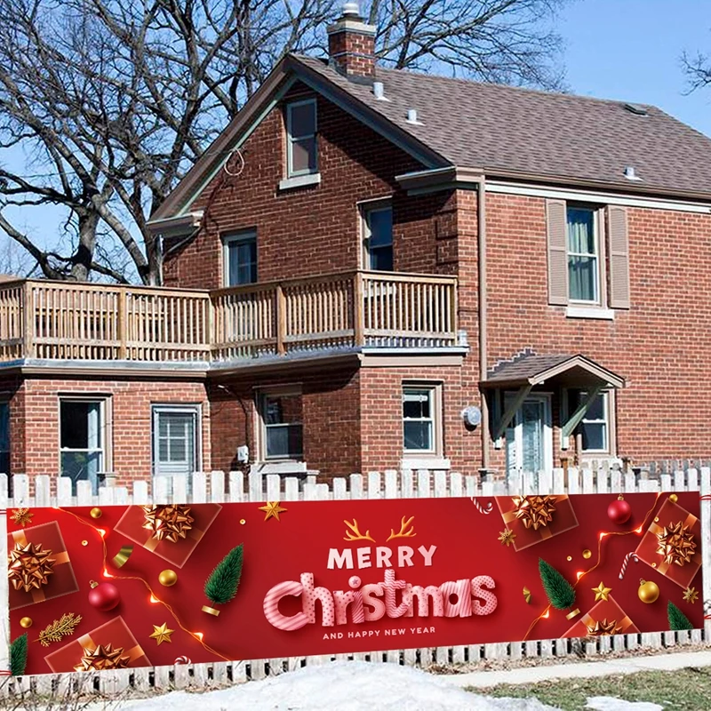 Oxford Cloth Outdoor Banner Merry Christmas Decor For Home 2022 Cristmas Outdoor Decor Xmas Navidad Noel Happy New Year 2023
