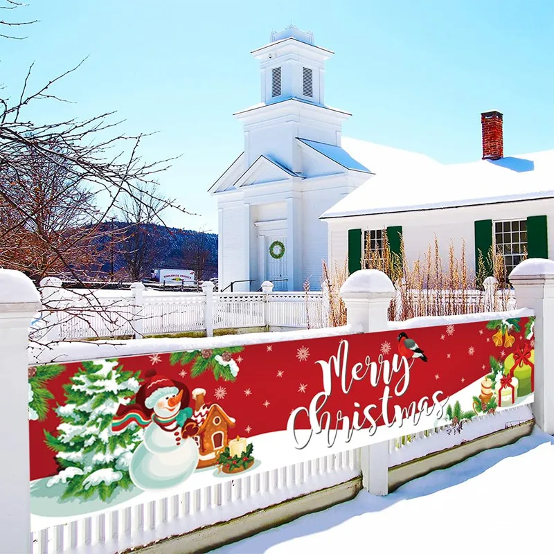 Oxford Cloth Outdoor Banner Merry Christmas Decor For Home 2022 Cristmas Outdoor Decor Xmas Navidad Noel Happy New Year 2023
