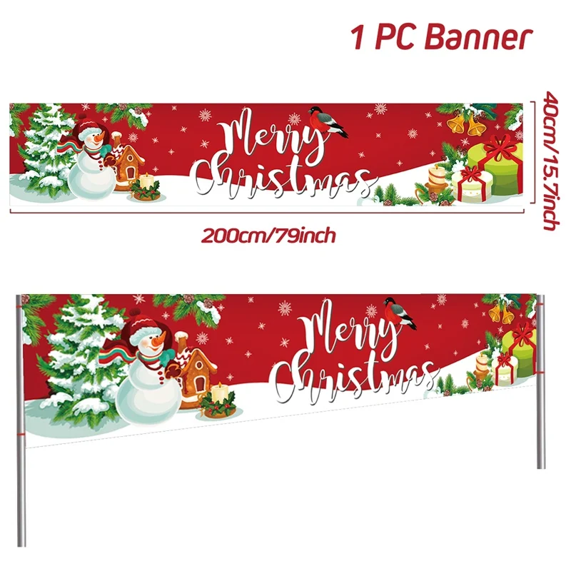Oxford Cloth Outdoor Banner Merry Christmas Decor For Home 2022 Cristmas Outdoor Decor Xmas Navidad Noel Happy New Year 2023
