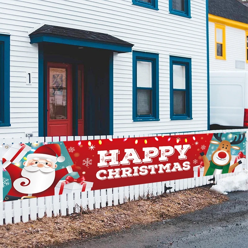 Oxford Cloth Outdoor Banner Merry Christmas Decor For Home 2022 Cristmas Outdoor Decor Xmas Navidad Noel Happy New Year 2023