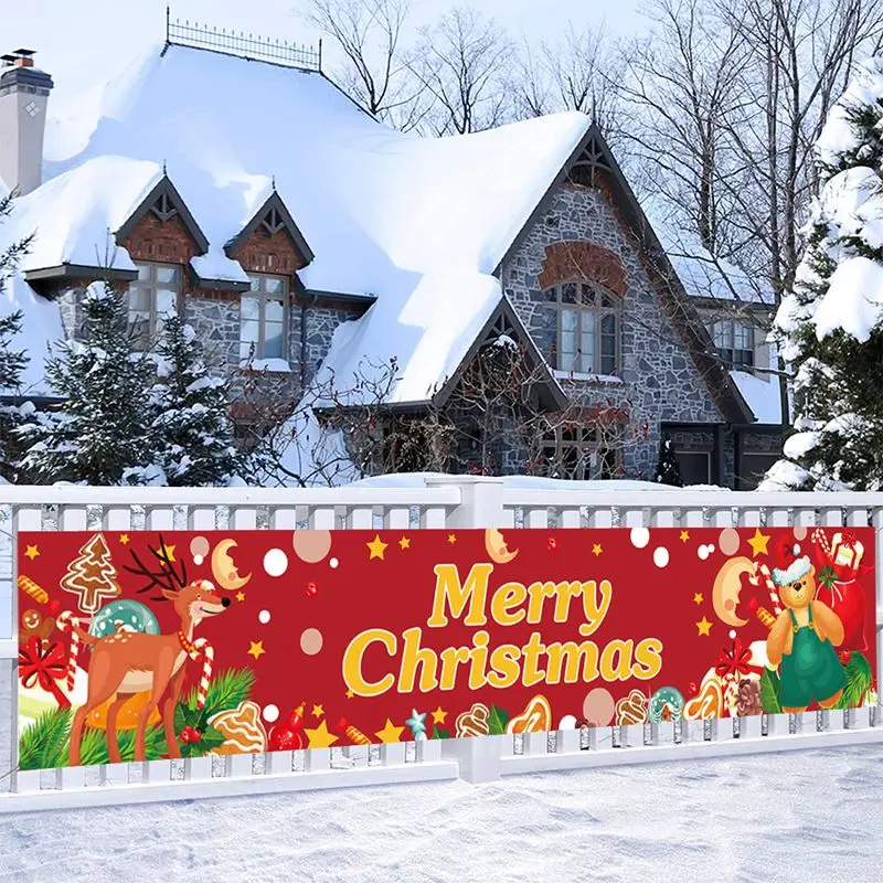Oxford Cloth Outdoor Banner Merry Christmas Decor For Home 2022 Cristmas Outdoor Decor Xmas Navidad Noel Happy New Year 2023