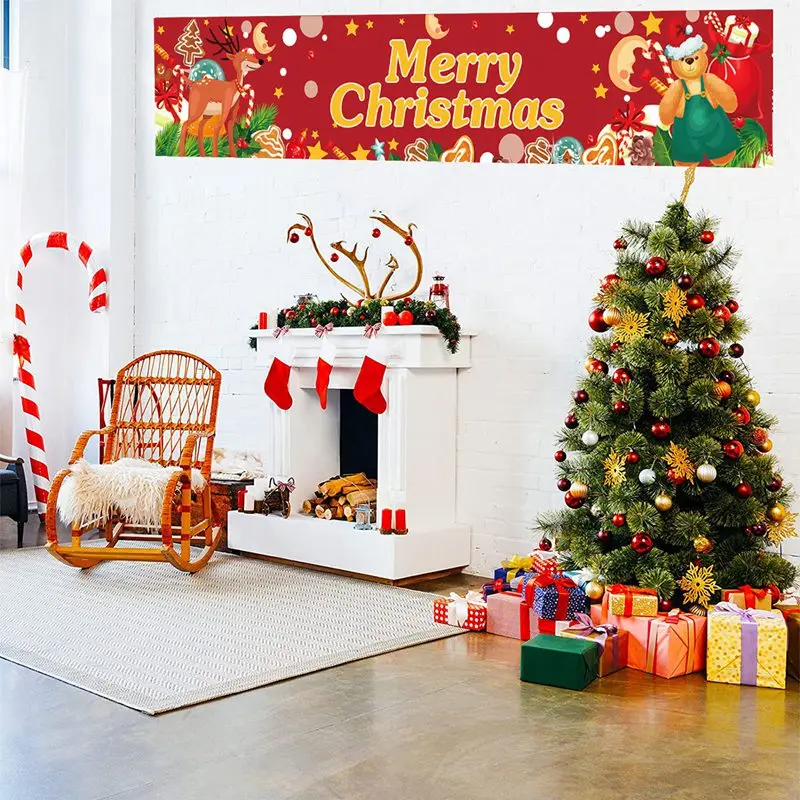 Oxford Cloth Outdoor Banner Merry Christmas Decor For Home 2022 Cristmas Outdoor Decor Xmas Navidad Noel Happy New Year 2023