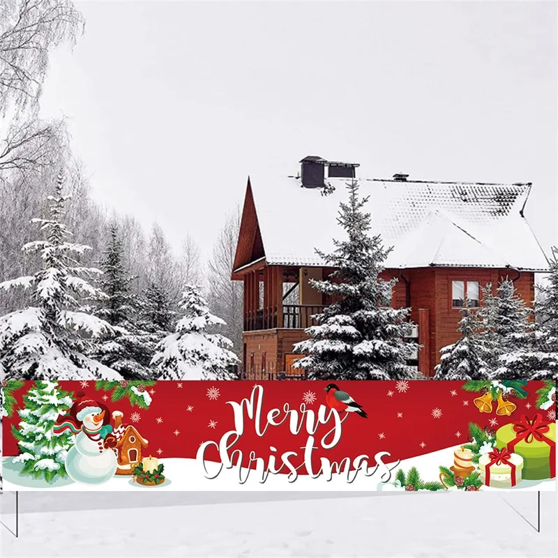 Oxford Cloth Outdoor Banner Merry Christmas Decor For Home 2022 Cristmas Outdoor Decor Xmas Navidad Noel Happy New Year 2023