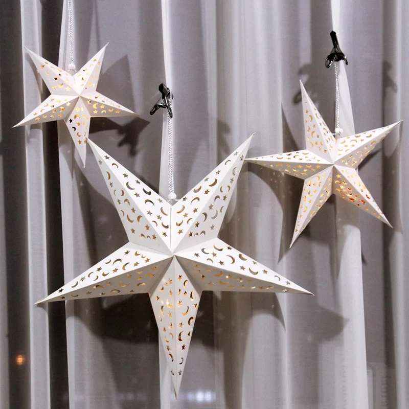 Christmas Hollow Out Star Hanging Pendant Merry Christmas Decorations for Home 2023 Xams Ornaments Navidad Noel New Year 2024