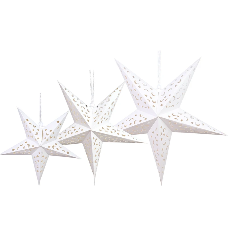 Christmas Hollow Out Star Hanging Pendant Merry Christmas Decorations for Home 2023 Xams Ornaments Navidad Noel New Year 2024