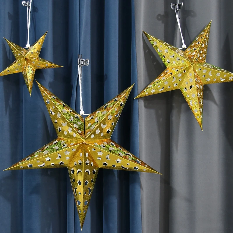 Christmas Hollow Out Star Hanging Pendant Merry Christmas Decorations for Home 2023 Xams Ornaments Navidad Noel New Year 2024