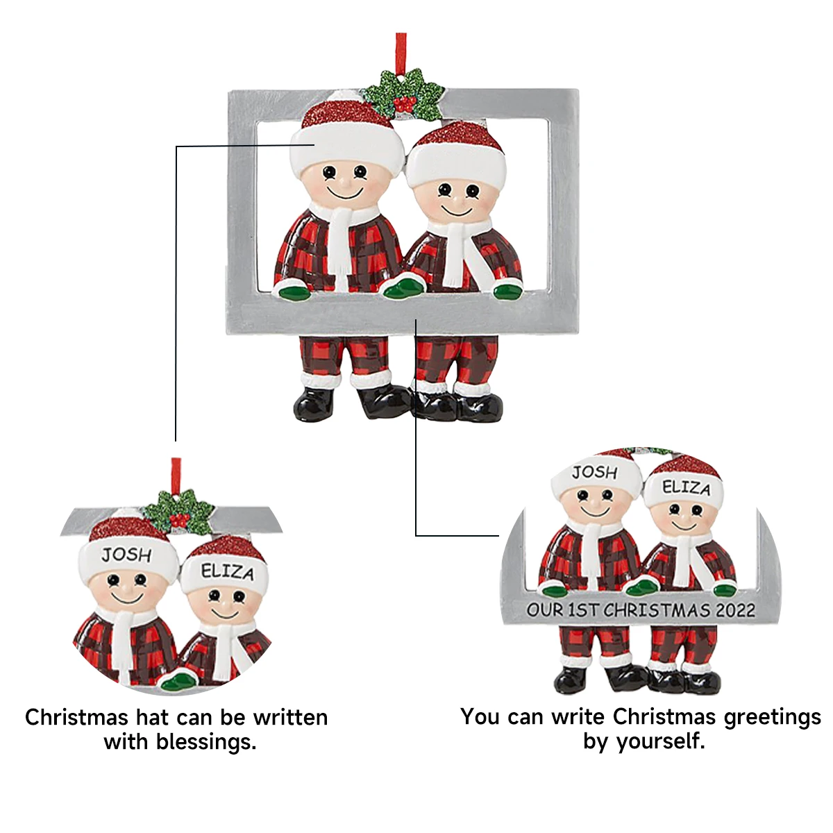 DIY Christmas Family Pendant Merry Christmas Decorations for Home Navidad 2023 Christmas Tree Hanging Ornament New Year 2024