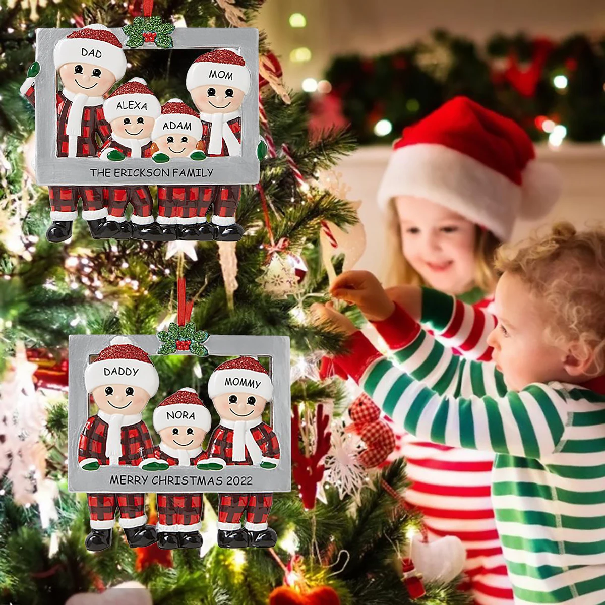 DIY Christmas Family Pendant Merry Christmas Decorations for Home Navidad 2023 Christmas Tree Hanging Ornament New Year 2024