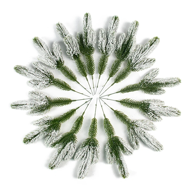 10/20pcs Artificial Pine Branches Green Leaves Needle Fake Greenery Pine for DIY Garland Wreath Christmas Embellishing Noel 2023