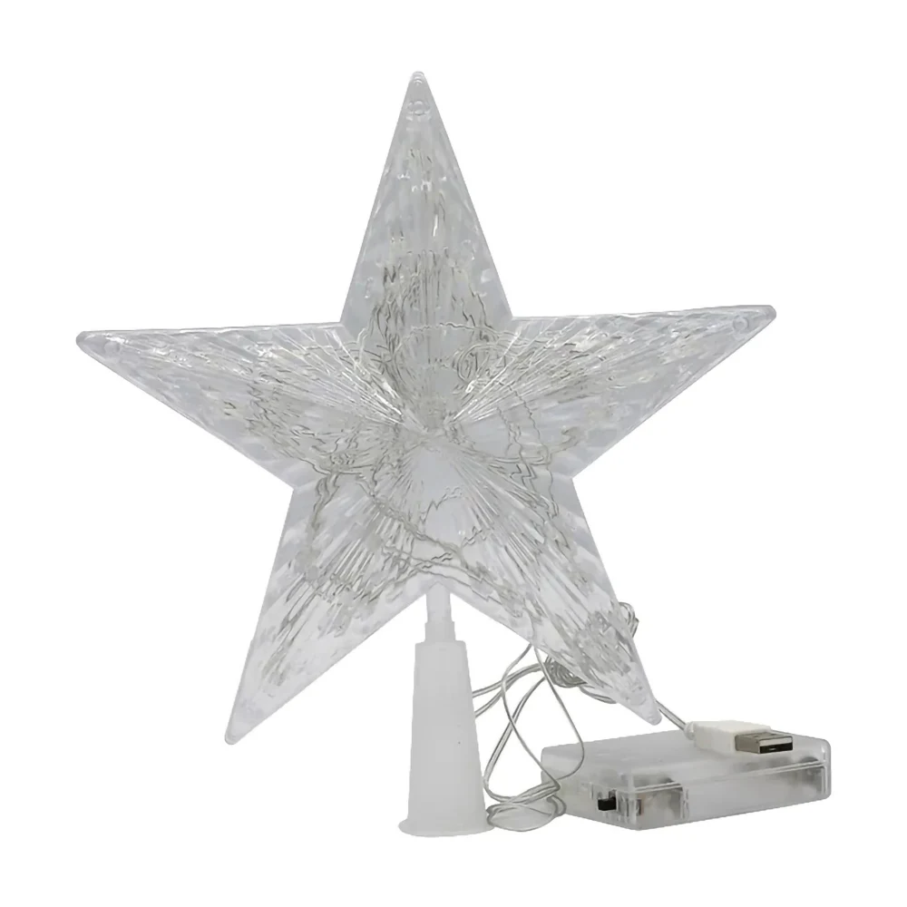 15cm Christmas Tree Top Star Lamp Led Light Christmas Decorations For Home Xmas Tree Ornaments New Year Xmas Party Decoration