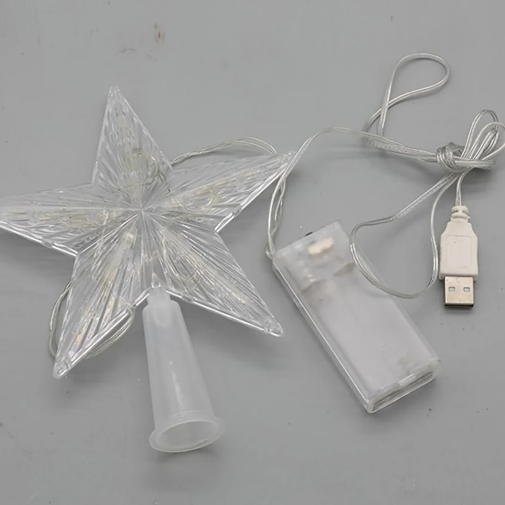 15cm Christmas Tree Top Star Lamp Led Light Christmas Decorations For Home Xmas Tree Ornaments New Year Xmas Party Decoration