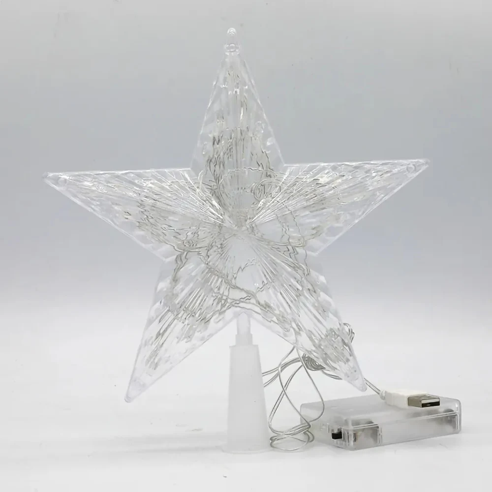 15cm Christmas Tree Top Star Lamp Led Light Christmas Decorations For Home Xmas Tree Ornaments New Year Xmas Party Decoration
