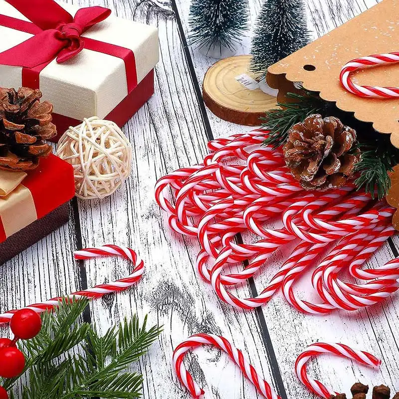 10/20pcs Christmas Acrylic Candy Canes Xmas Tree Hanging Ornaments New Year Party Home Decorations Kids Gift Navidad Natal