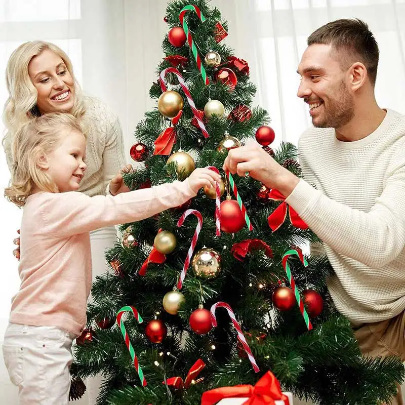 10/20pcs Christmas Acrylic Candy Canes Xmas Tree Hanging Ornaments New Year Party Home Decorations Kids Gift Navidad Natal