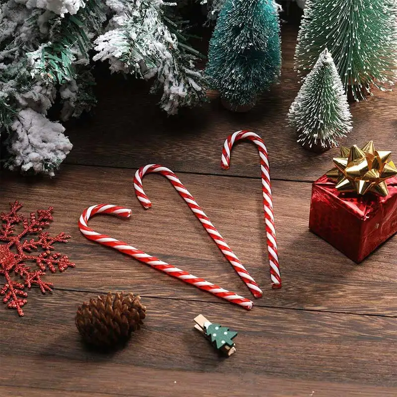 10/20pcs Christmas Acrylic Candy Canes Xmas Tree Hanging Ornaments New Year Party Home Decorations Kids Gift Navidad Natal