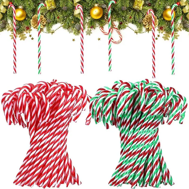 10/20pcs Christmas Acrylic Candy Canes Xmas Tree Hanging Ornaments New Year Party Home Decorations Kids Gift Navidad Natal