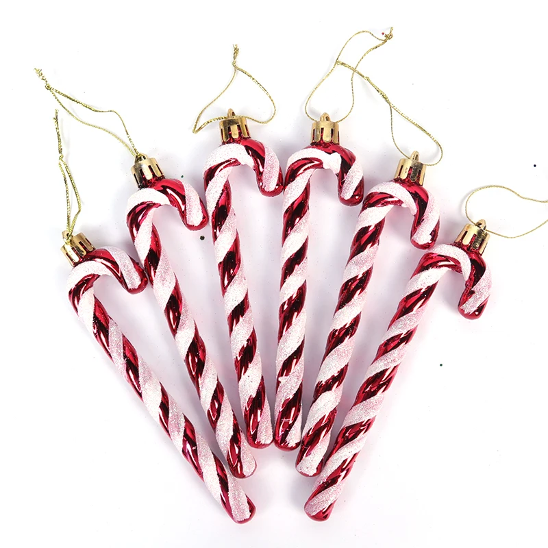 Christmas Candy Canes Snowflake Xmas Tree Hanging Crutch Pendant 2024 New Year Christmas Party Home Decoration Ornaments gifts