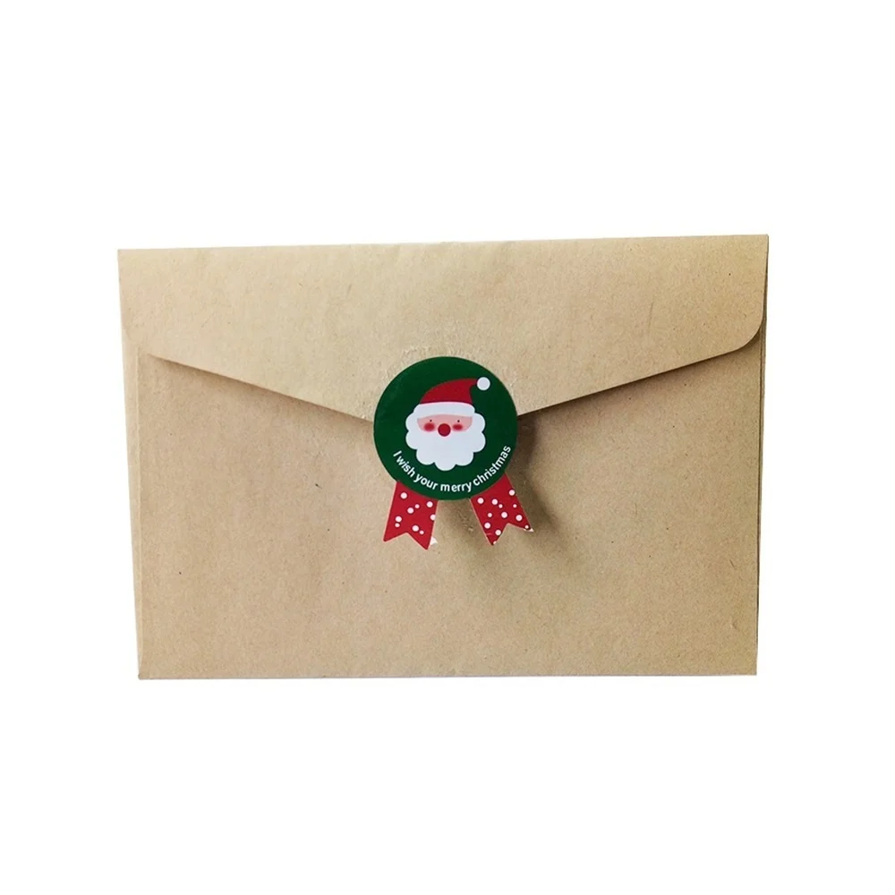 80pcs/Set Christmas Label Paper Sticker Package Sealing Stickers for Cookie Candy Nuts Package Xmas Tree Snowman Gift