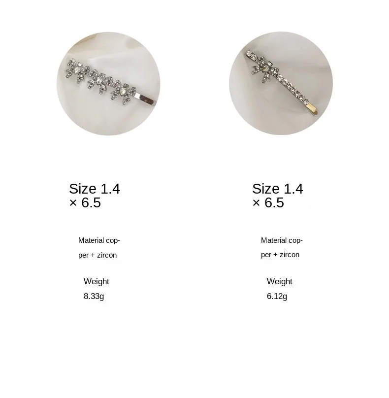 French Girly Bowknot Flash Diamond Hairpin Bangs Clip Super Fairy Temperament High Sense Rhinestone Hairpin Hairclips for Women