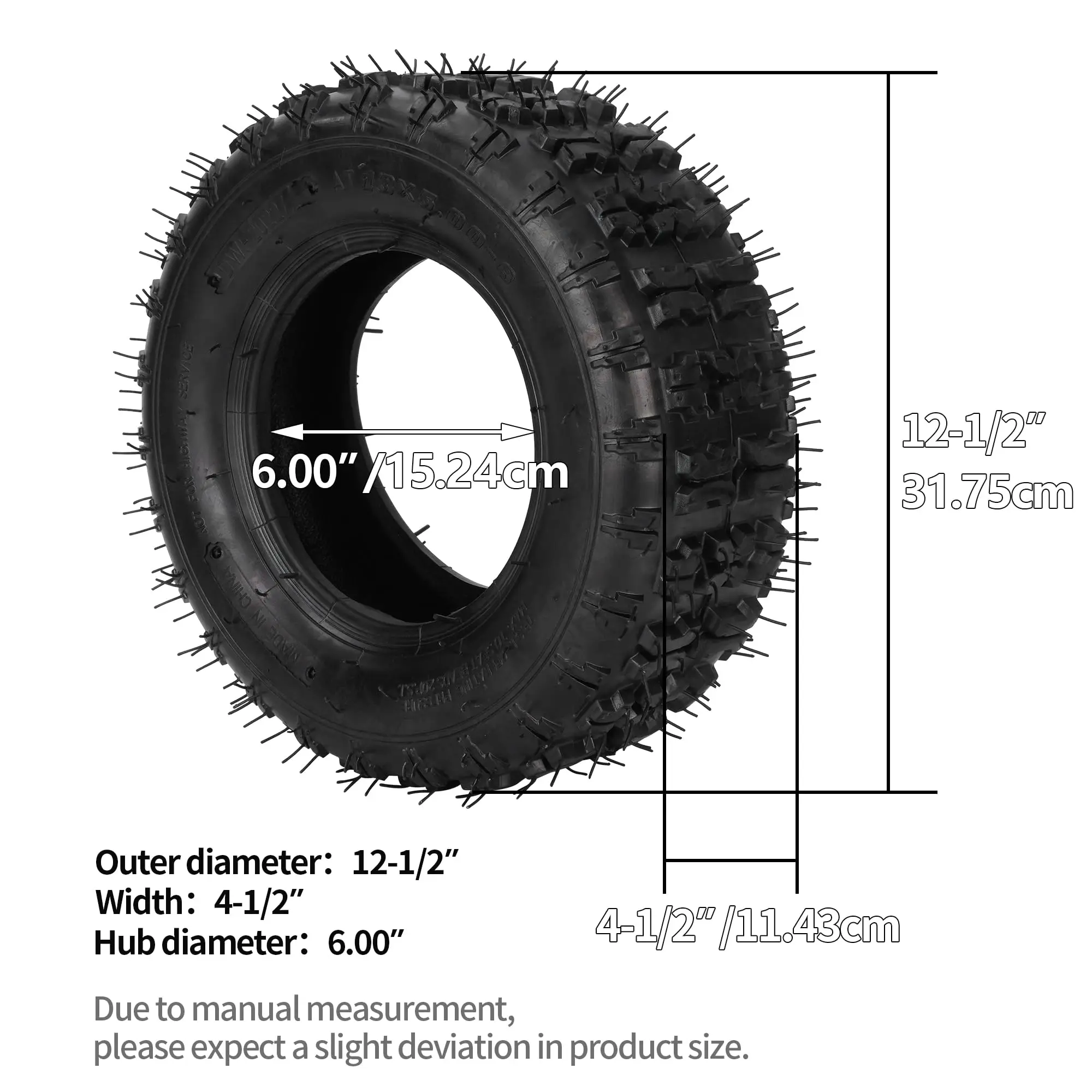 13x5.00-6 Tire and Inner Tube Set with Straight Valve Stem for Razor Dirt Quad Electric Scooter Parts Accessories 13*5.00-6