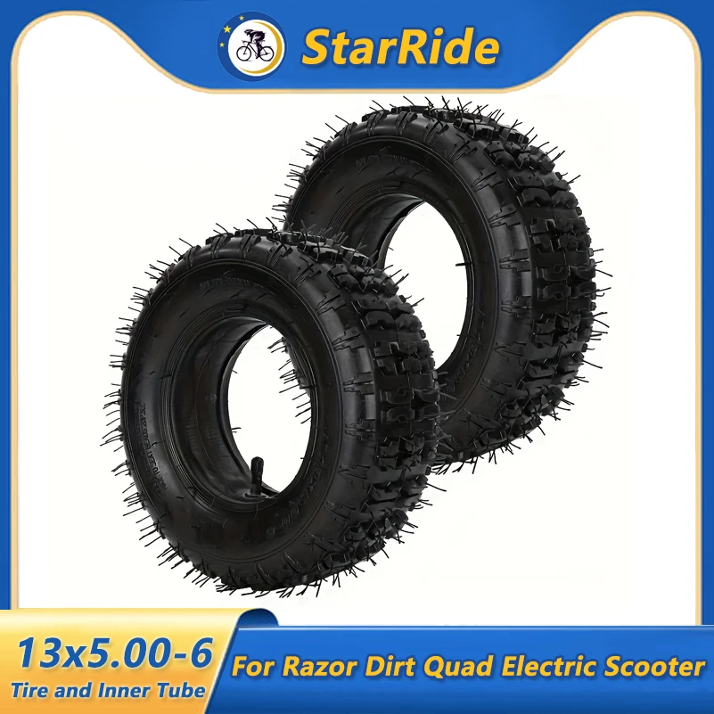 13x5.00-6 Tire and Inner Tube Set with Straight Valve Stem for Razor Dirt Quad Electric Scooter Parts Accessories 13*5.00-6