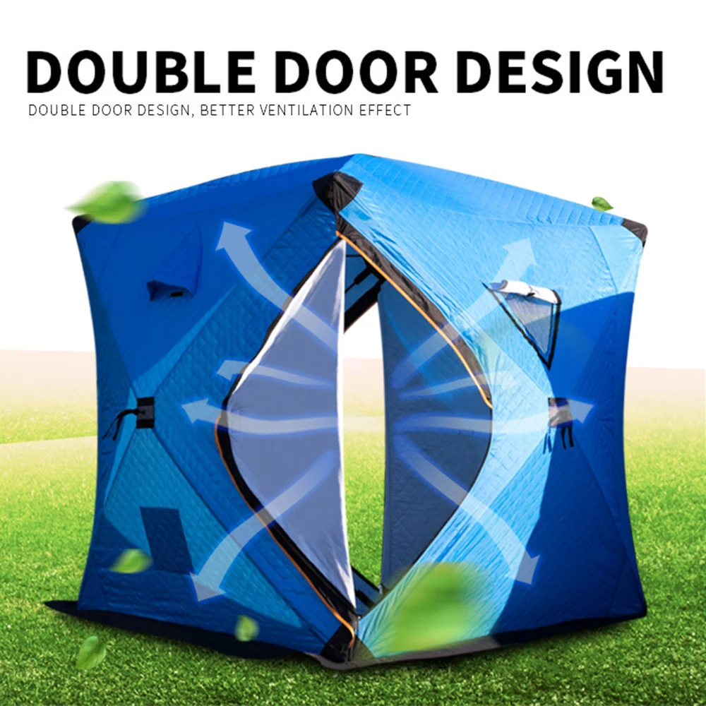 Easy Set-up Winter Fishing Tent Ice Fishing Tent Portable Ice Fishing Shelter Waterproof & Windproof Winter Fishing Equipment