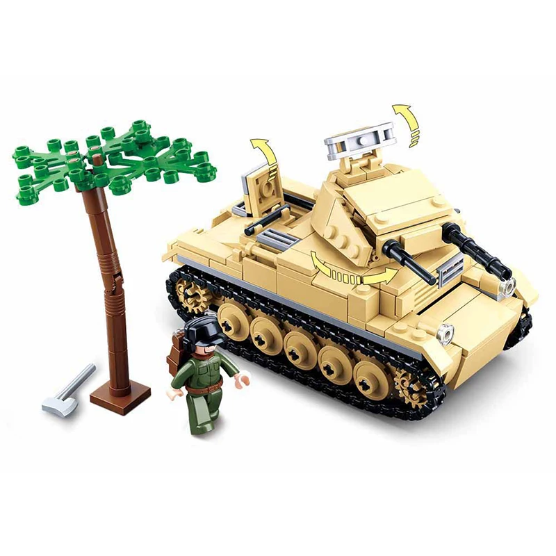 SLUBAN US Military Higgins Landing Craft Warship Building Blocks Navy Weapons Boat Moc Bricks Classic Aircraft Tanks Model Toys