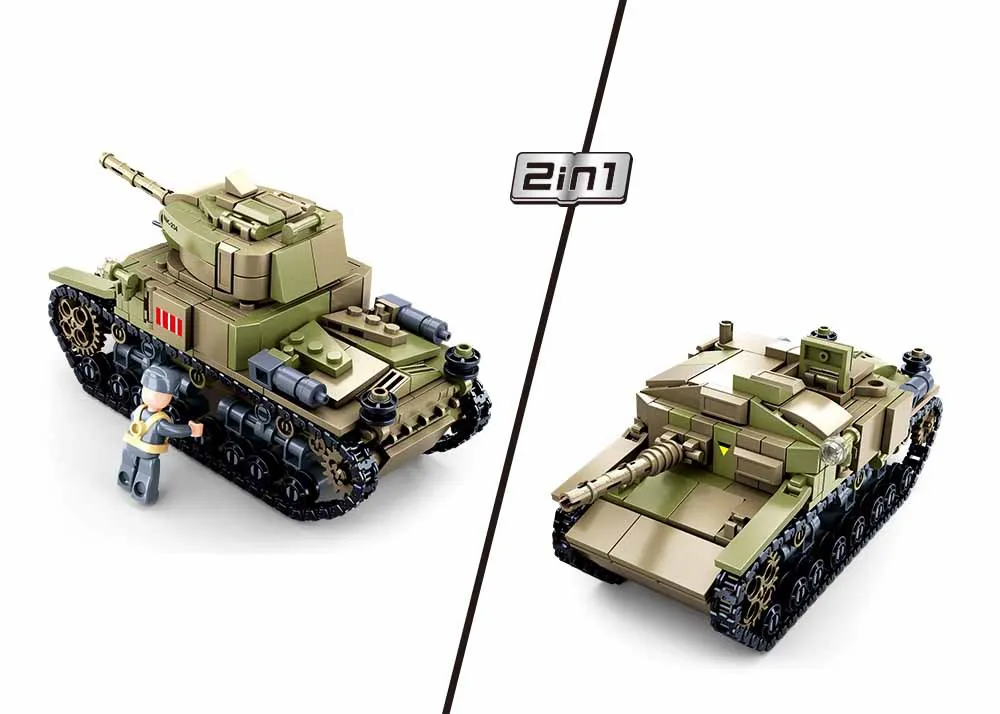 SLUBAN US Military Higgins Landing Craft Warship Building Blocks Navy Weapons Boat Moc Bricks Classic Aircraft Tanks Model Toys