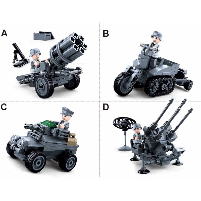 SLUBAN US Military Higgins Landing Craft Warship Building Blocks Navy Weapons Boat Moc Bricks Classic Aircraft Tanks Model Toys