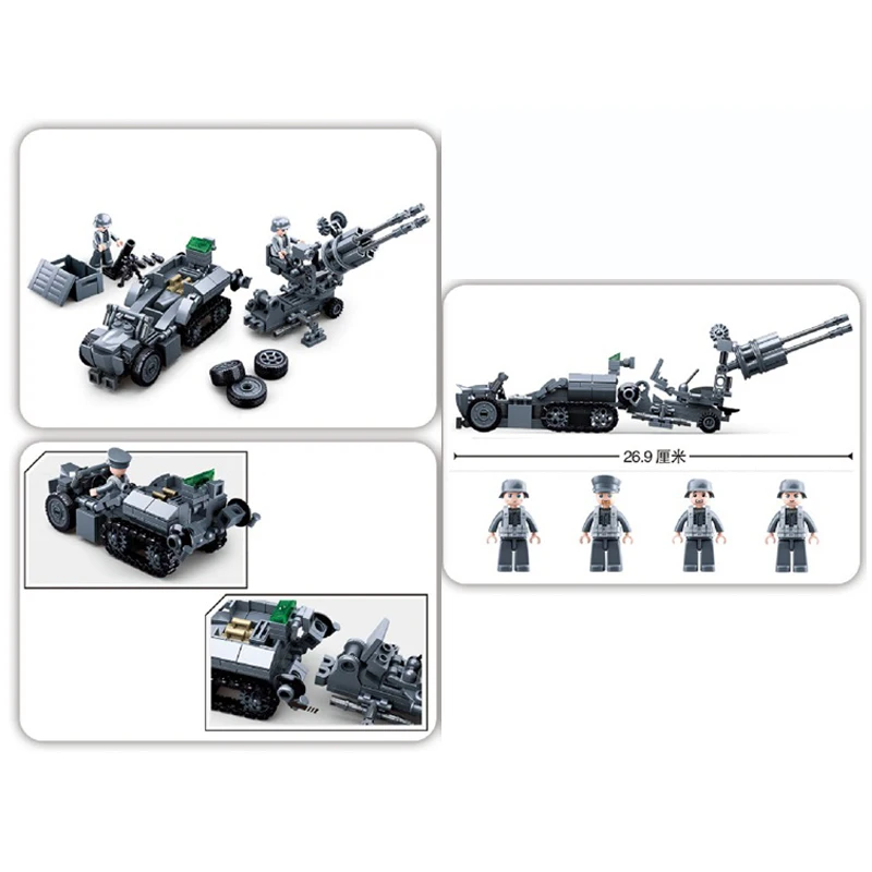 SLUBAN US Military Higgins Landing Craft Warship Building Blocks Navy Weapons Boat Moc Bricks Classic Aircraft Tanks Model Toys