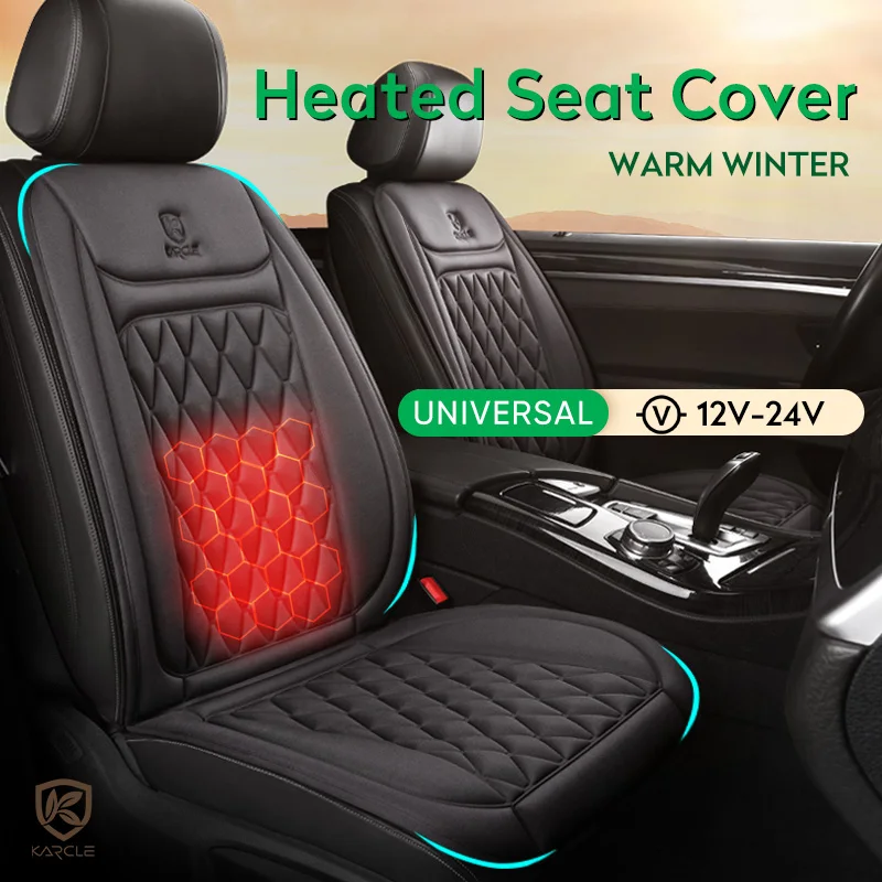 12/24V Heated Car Seat Cover Electric Car Seat Heating Pad Warm Winter Heated Seats Cushion Universal Automobile Seat Covers