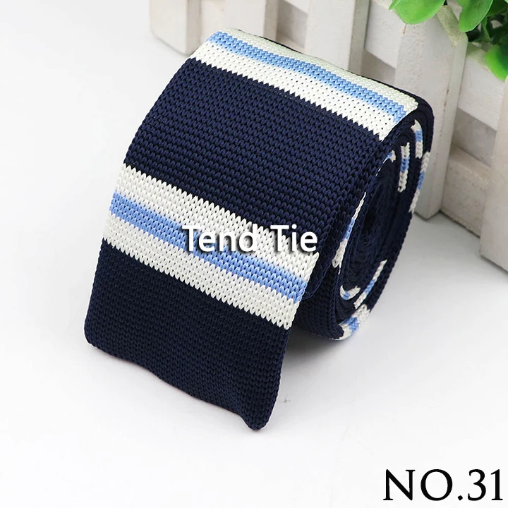 Fashion Men's Colourful Knitted Necktie Narrow 6CM Classic Woven Cravate Trendy Striped Skinny Ties For Dinner party Daily Wear