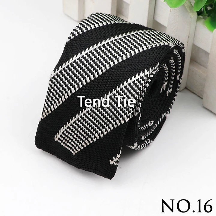 Fashion Men's Colourful Knitted Necktie Narrow 6CM Classic Woven Cravate Trendy Striped Skinny Ties For Dinner party Daily Wear