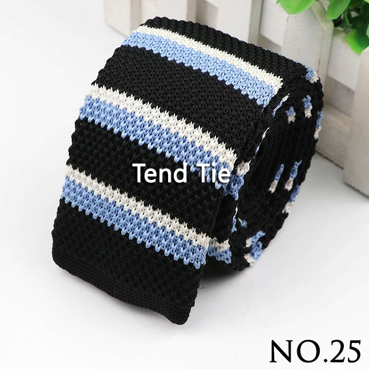 Fashion Men's Colourful Knitted Necktie Narrow 6CM Classic Woven Cravate Trendy Striped Skinny Ties For Dinner party Daily Wear