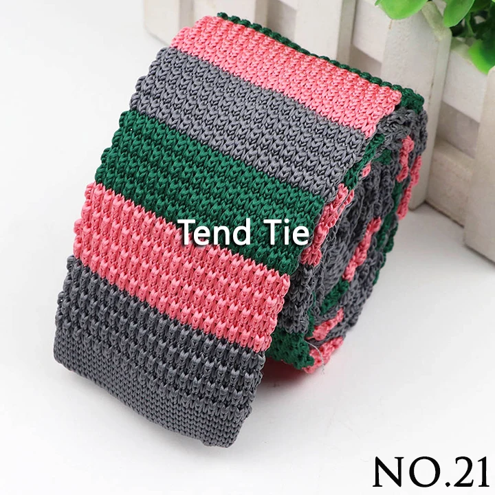 Fashion Men's Colourful Knitted Necktie Narrow 6CM Classic Woven Cravate Trendy Striped Skinny Ties For Dinner party Daily Wear