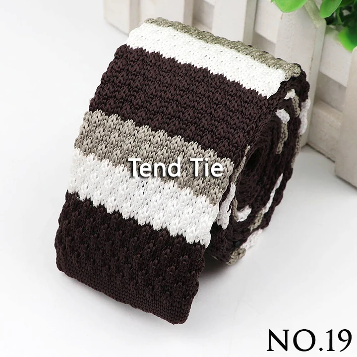 Fashion Men's Colourful Knitted Necktie Narrow 6CM Classic Woven Cravate Trendy Striped Skinny Ties For Dinner party Daily Wear