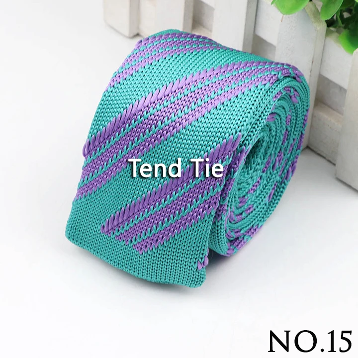 Fashion Men's Colourful Knitted Necktie Narrow 6CM Classic Woven Cravate Trendy Striped Skinny Ties For Dinner party Daily Wear