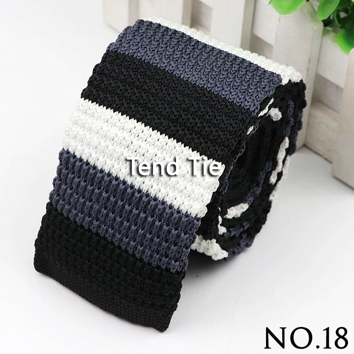 Fashion Men's Colourful Knitted Necktie Narrow 6CM Classic Woven Cravate Trendy Striped Skinny Ties For Dinner party Daily Wear