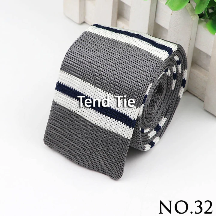 Fashion Men's Colourful Knitted Necktie Narrow 6CM Classic Woven Cravate Trendy Striped Skinny Ties For Dinner party Daily Wear