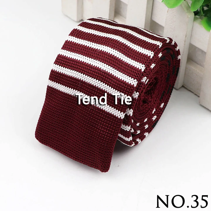 Fashion Men's Colourful Knitted Necktie Narrow 6CM Classic Woven Cravate Trendy Striped Skinny Ties For Dinner party Daily Wear