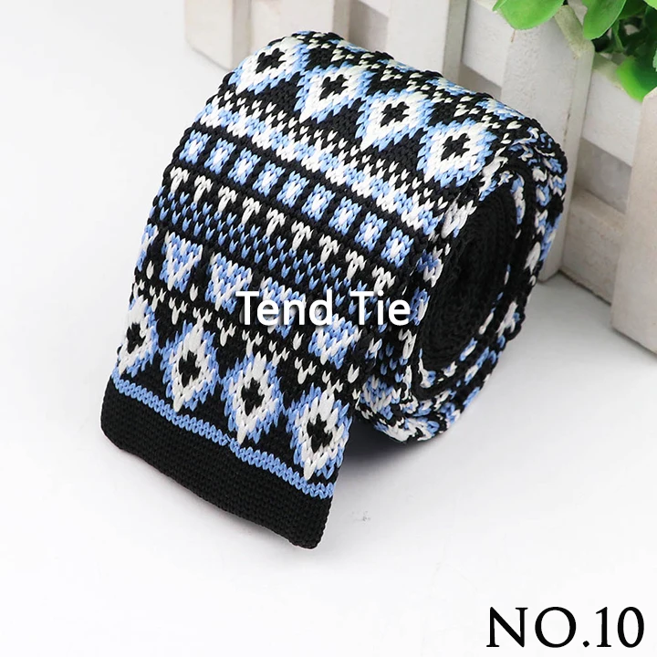Fashion Men's Colourful Knitted Necktie Narrow 6CM Classic Woven Cravate Trendy Striped Skinny Ties For Dinner party Daily Wear