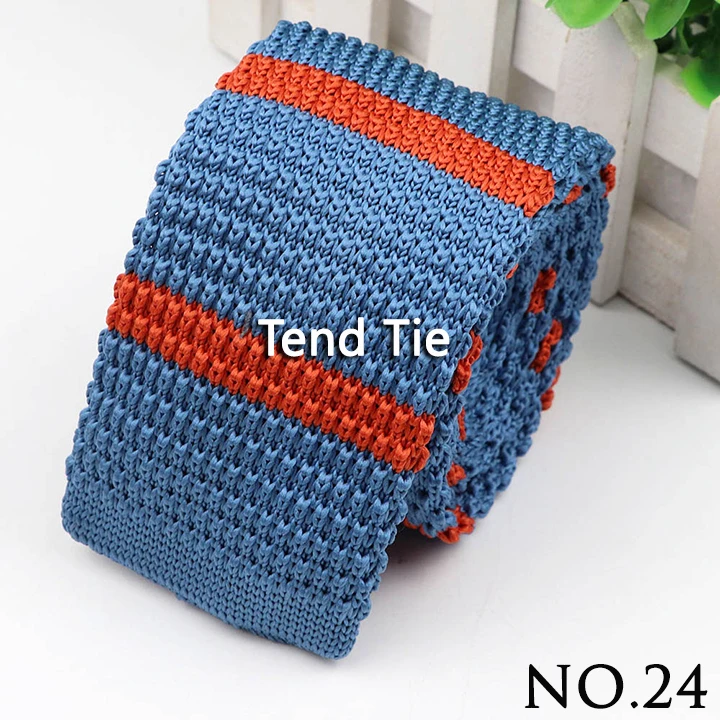Fashion Men's Colourful Knitted Necktie Narrow 6CM Classic Woven Cravate Trendy Striped Skinny Ties For Dinner party Daily Wear