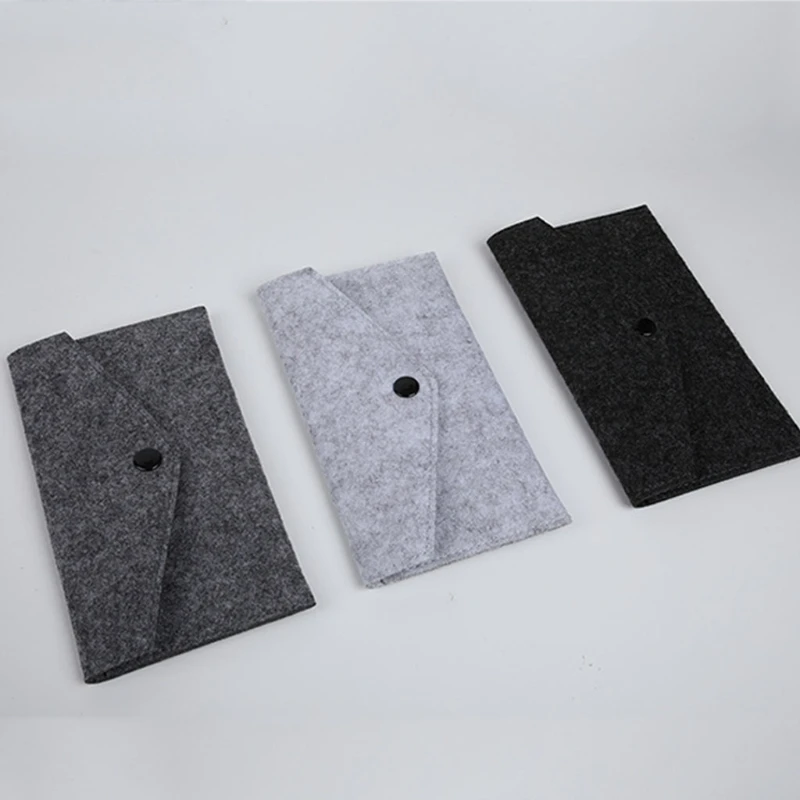 Unisex Portable Felt Coin Purse Multifunction Cards Wear-Resistant Phone Bag Mobile Phone Passport Storage Pocket Change Bag