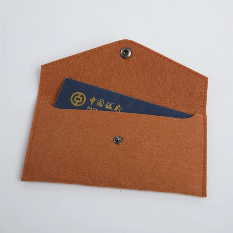 Unisex Portable Felt Coin Purse Multifunction Cards Wear-Resistant Phone Bag Mobile Phone Passport Storage Pocket Change Bag
