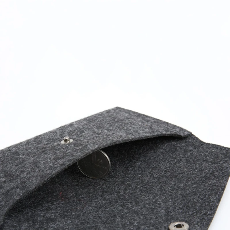 Unisex Portable Felt Coin Purse Multifunction Cards Wear-Resistant Phone Bag Mobile Phone Passport Storage Pocket Change Bag