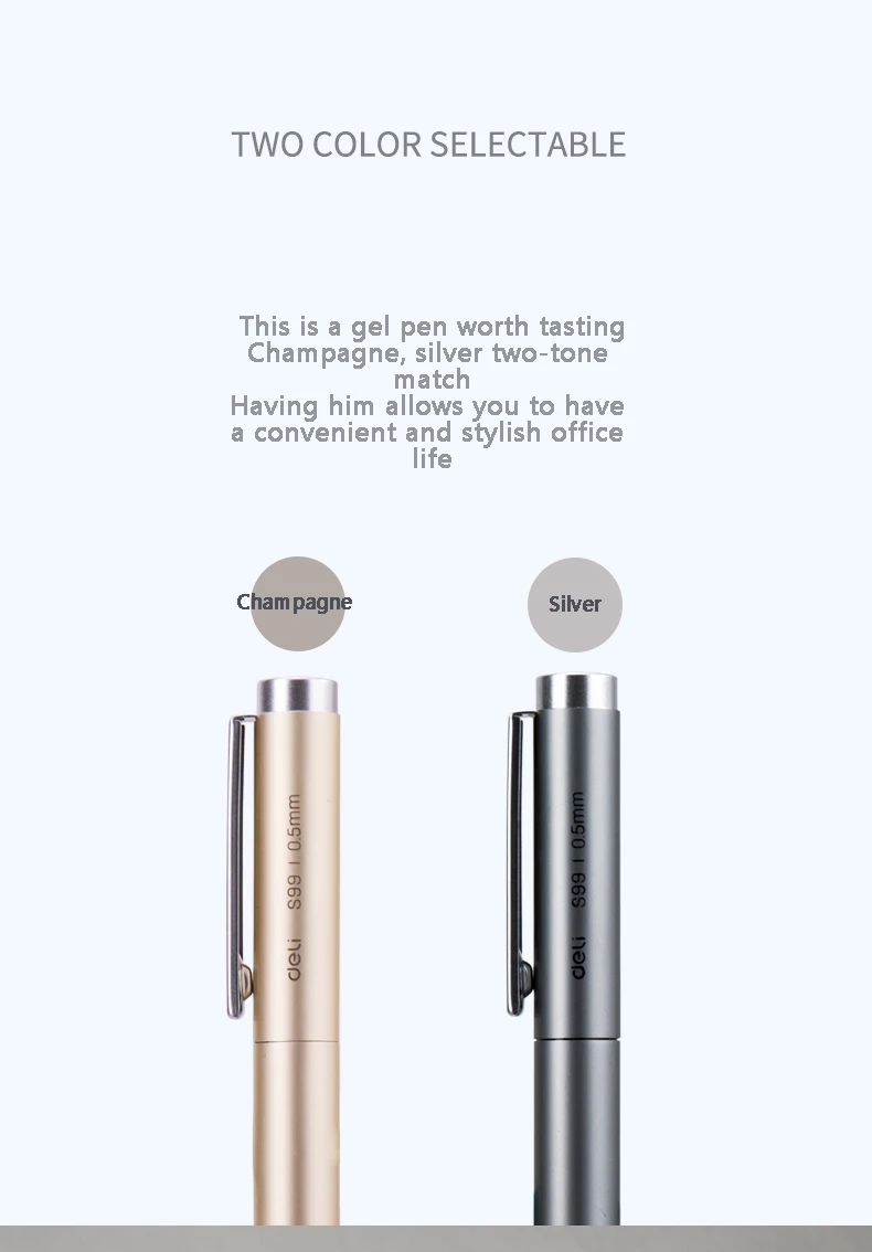 Deli Metal Rotating Gel Pen Signing Pens Pучка Caneta 0.5MM Business Office Stationery Supplies Smooth Refill for School