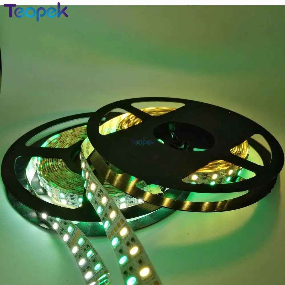Double Row 5050 RGBW RGBWW RGB Cool White Warm White Flexible LED Strips DC12V 24V 5M/roll 120led/M 600LEDs 15mm PCB