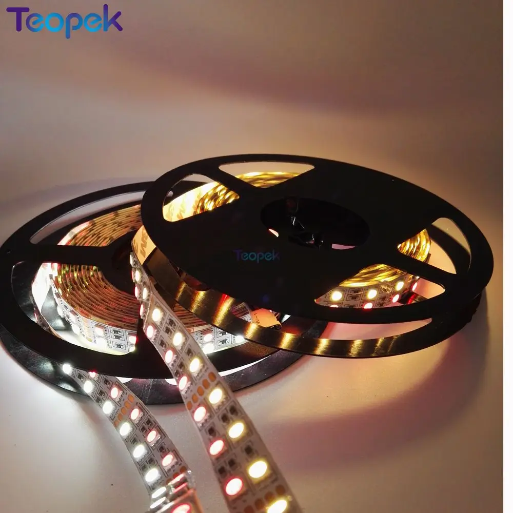 Double Row 5050 RGBW RGBWW RGB Cool White Warm White Flexible LED Strips DC12V 24V 5M/roll 120led/M 600LEDs 15mm PCB