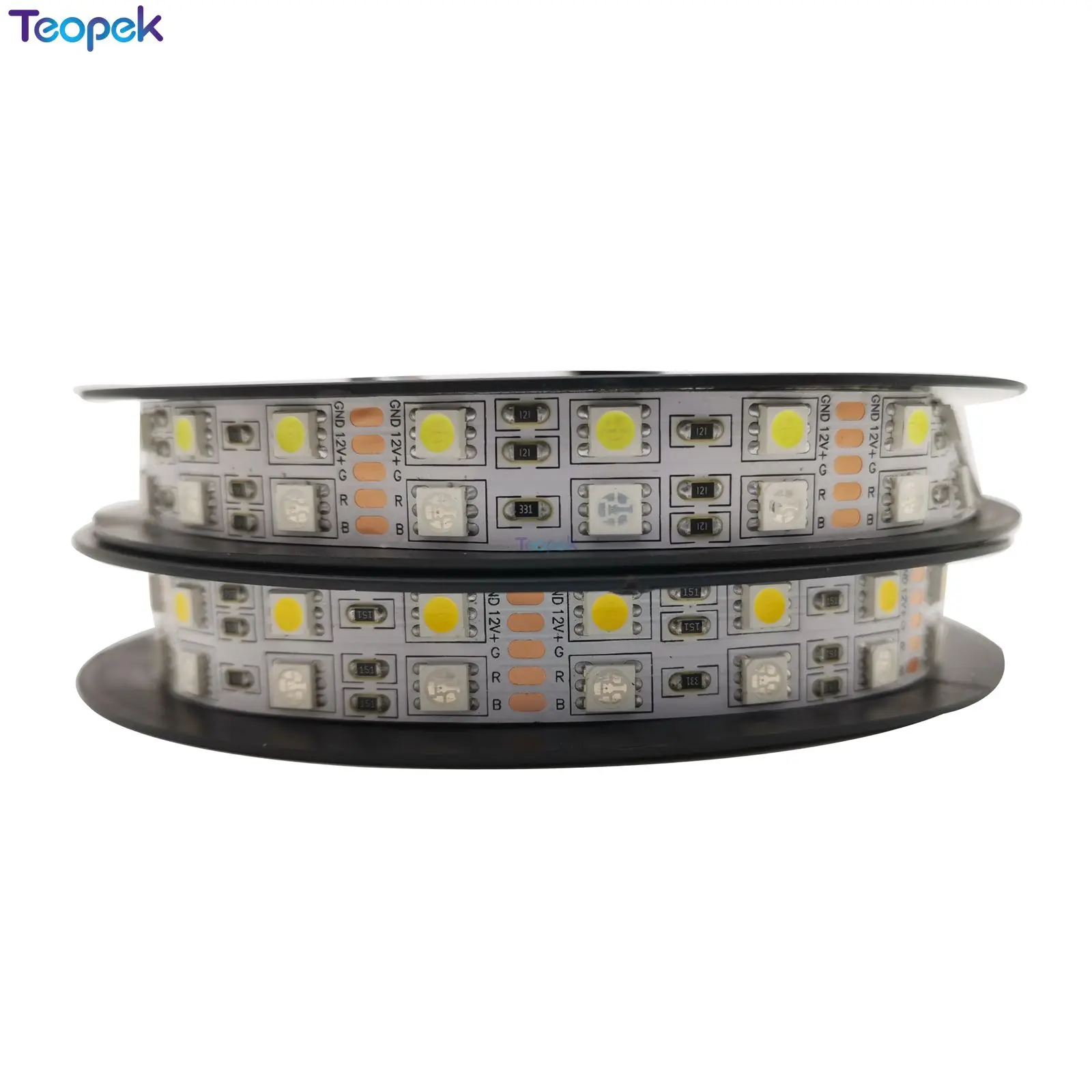 Double Row 5050 RGBW RGBWW RGB Cool White Warm White Flexible LED Strips DC12V 24V 5M/roll 120led/M 600LEDs 15mm PCB