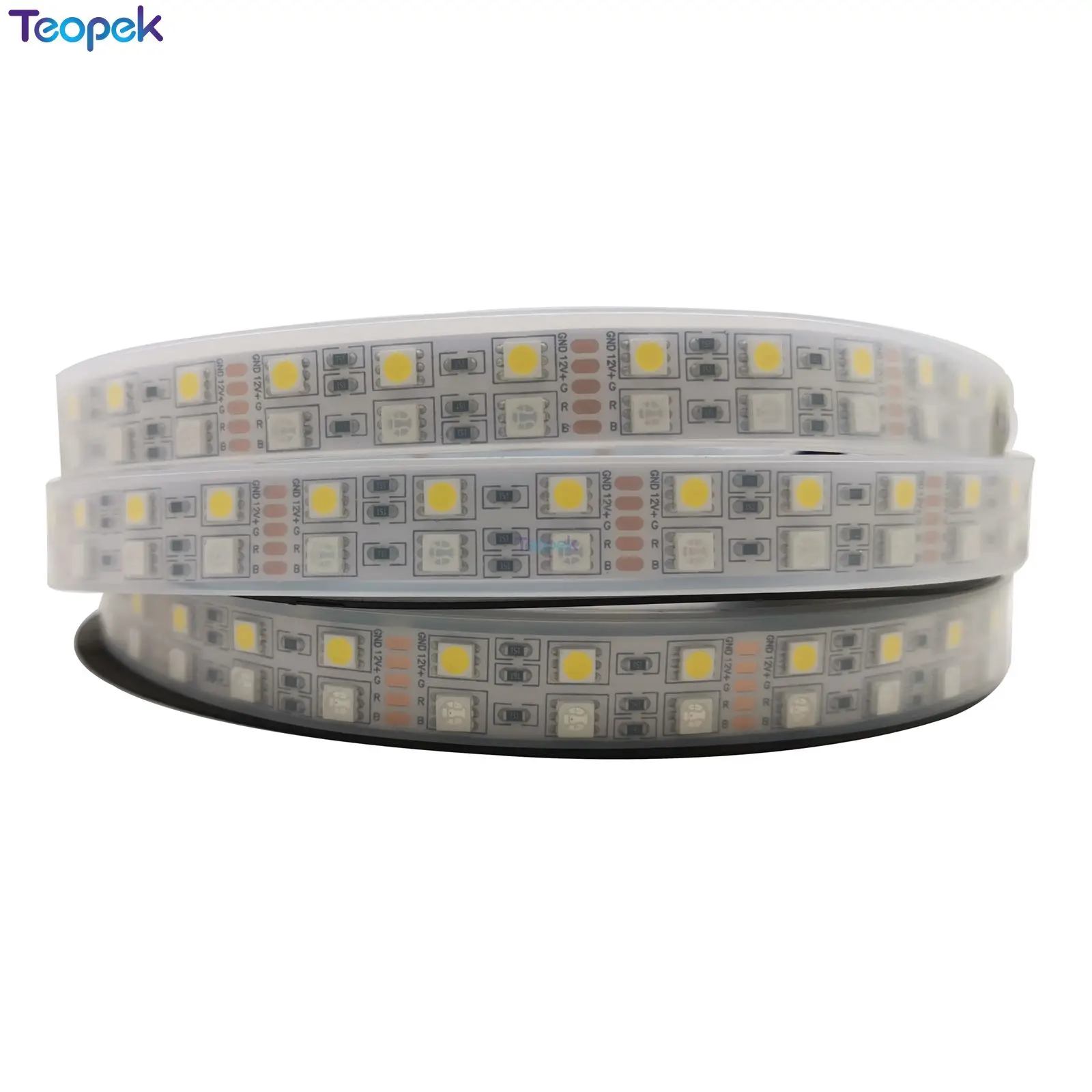 Double Row 5050 RGBW RGBWW RGB Cool White Warm White Flexible LED Strips DC12V 24V 5M/roll 120led/M 600LEDs 15mm PCB